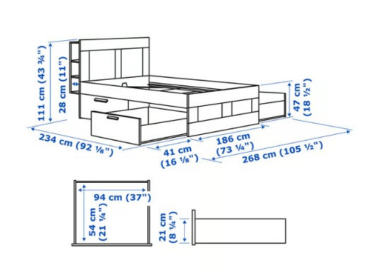 IKEA Brimness KING size bed frame with mattress