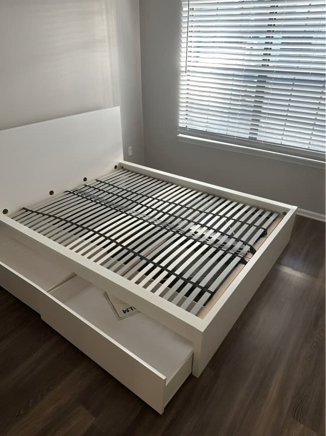 IKEA MALM Bed with IKEA Mattress, White, 90 × 200 cm