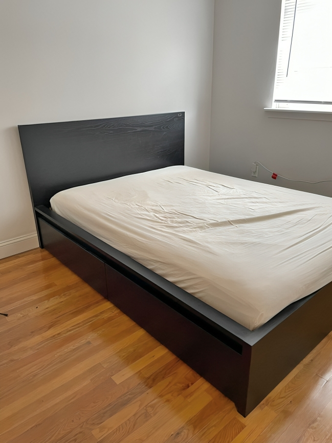 IKEA Malm Double size bed  frame with mattress - Black