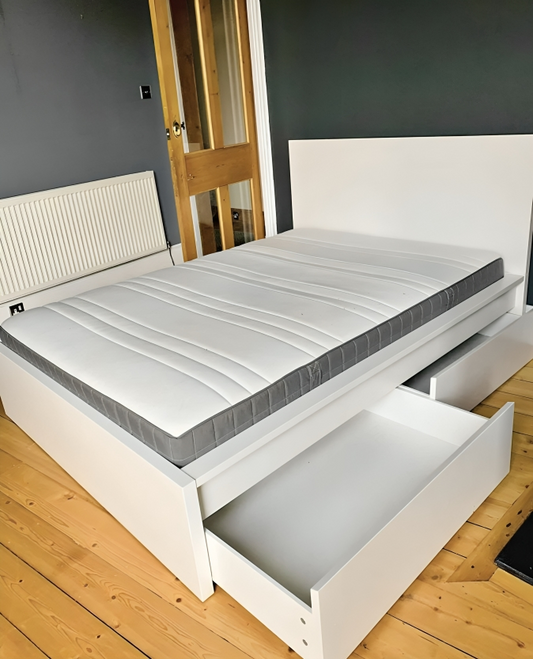 IKEA Malm Double size bed  frame with mattress - White