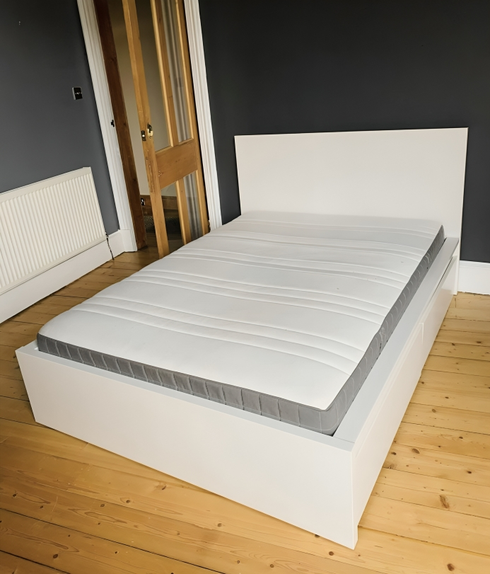 IKEA Malm Double size bed  frame with mattress - White